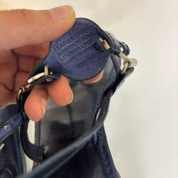 Tory Burch Blue Leather Sandals with Back Strap Size 9 - Picture 8 of 8